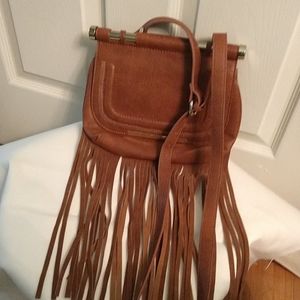 Steve Madden brown Fringe cross body purse